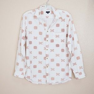 CORISCO AUTHENTIC White Button Down Cotton Top
